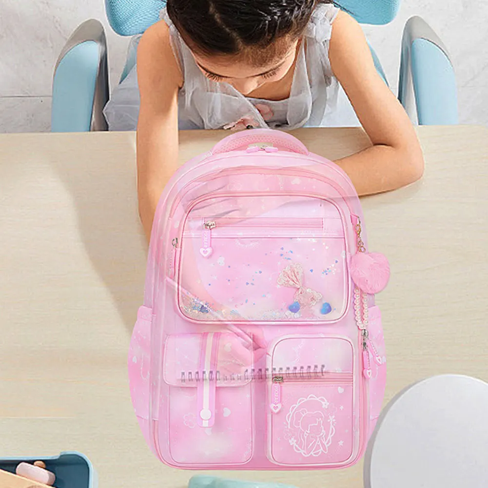 Kawaii School Backpack for Girls Cute School Bags Waterproof Bookbag Teens College Student Travel Shoulder Bag Large Capacity