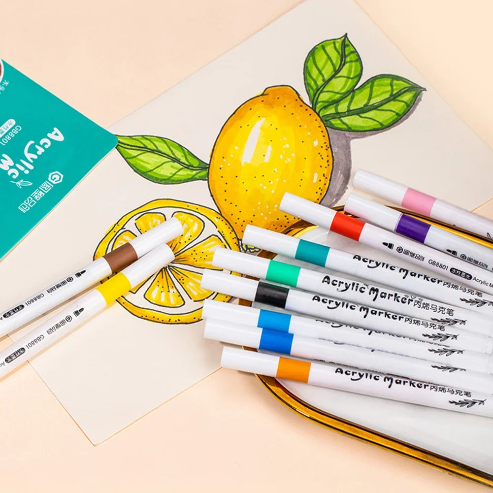 Acrylic Marker 12/60 Colors for Rock Painting Extra Brush Tip Paint Markers Art Supplies Fabric Paint Fabric Markers paint marker pen acrylic paint markers art marker pens art markers paint marker pens