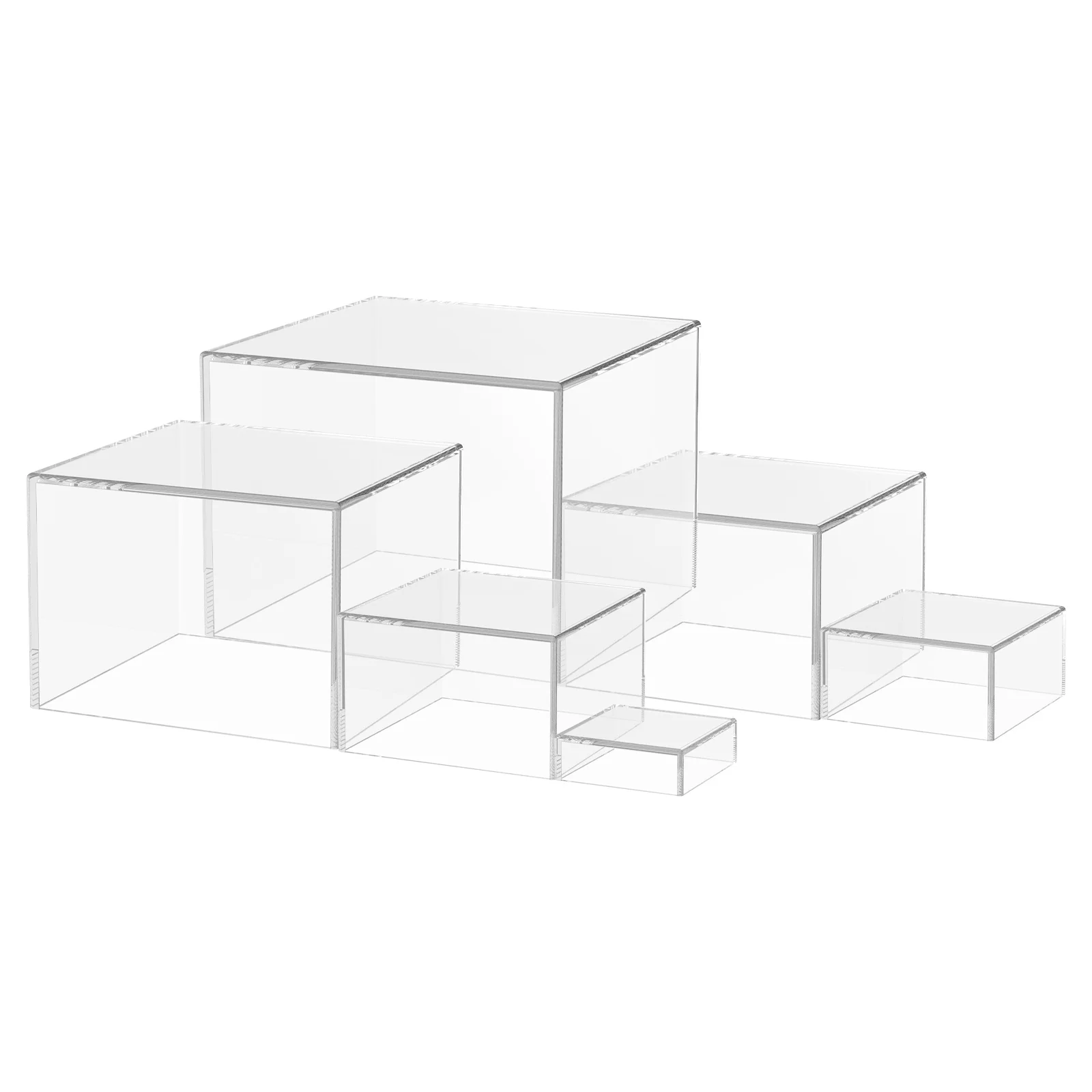 6pcs Acrylic Buffet Riser Food Display Stands Stackable Table Dessert Cake Party
