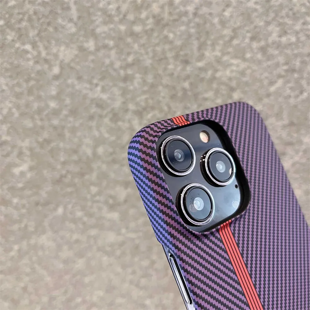 Sleek Carbon Fiber Pattern Shockproof Cooling Phone Case