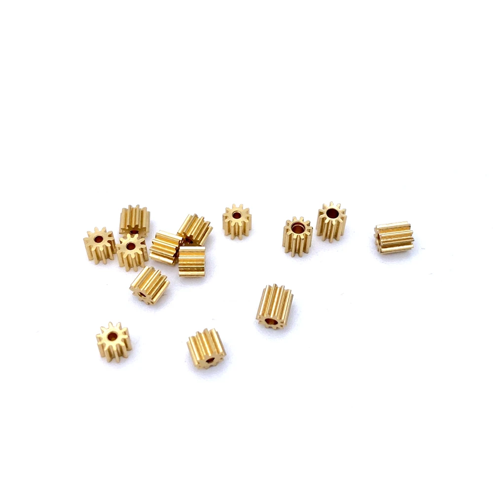 Motor Gear Transmission Gear Electric Bike Gear Mini Copper Brass Gear 0.3M 10T Teeths 1.48 1.5mm 1.98 2mm bore diameter Toys Model DIY
