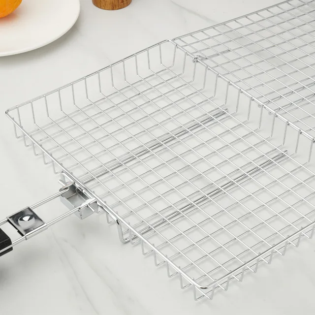 Manico pieghevole clip per barbecue in acciaio al carbonio pollo arrosto clip per pesce alla griglia multifunzionale all'aperto griglia per barbecue rete per barbecue g 3