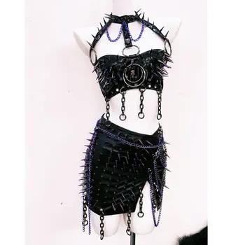 Cropped Halter Neck and Skirt Set 1