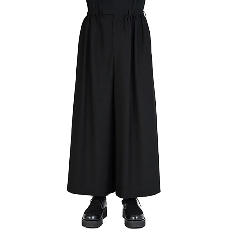 

Men's casual pants wide leg pants skirt pants simple classic dark