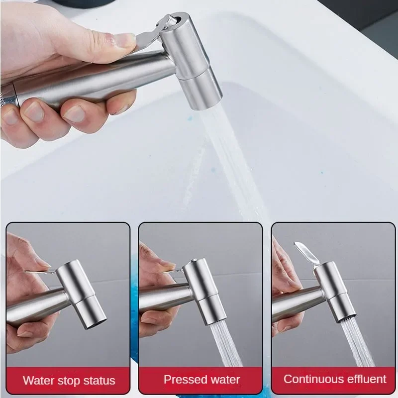 304 Stainless Steel Toilet Companion Spray Gun Set Bathroom Household Douche High Pressure Nozzle Woman Washer Water Gun 3