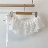 Korean Lace Mini Skirt Women Y2K Streetwear Lace Up Ruffles Skirt Summer Harajuku Kawaii High Waist Pleated Black Skirts Ladies 5
