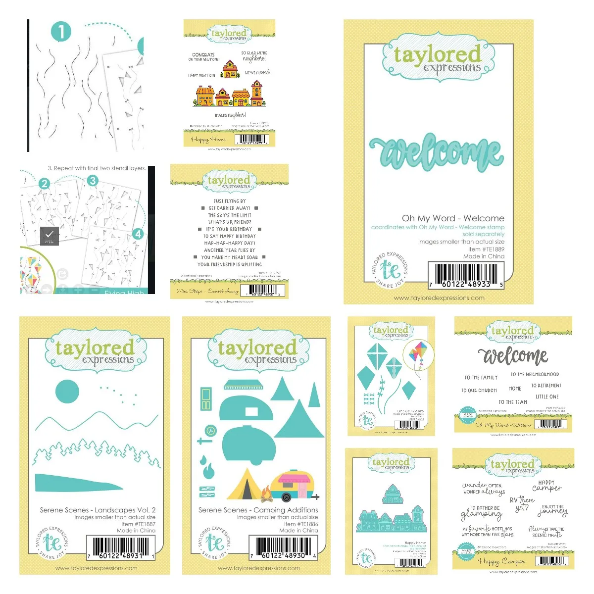 Kite Happy Camper Camping Metal Cutting Dies Diy Scrapbooking Paper Album Fatto A Mano Stamp Die Sheets Biglietto Di Auguri