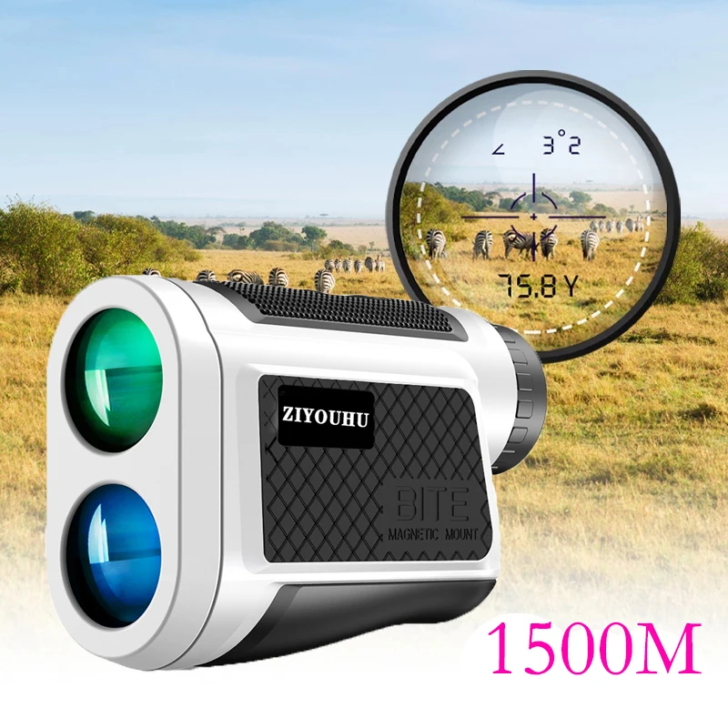 Professional 1500m Laser Golf Rangefinder Distance Meter Rechargeable Outdoor Hunting Survey Monocular Measuring Tool