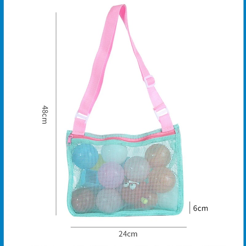Portable Beach Bag Mesh Swimming Bag for Children Beach Toy Baskets Storage Kids Outdoor Toy Seashell Bags