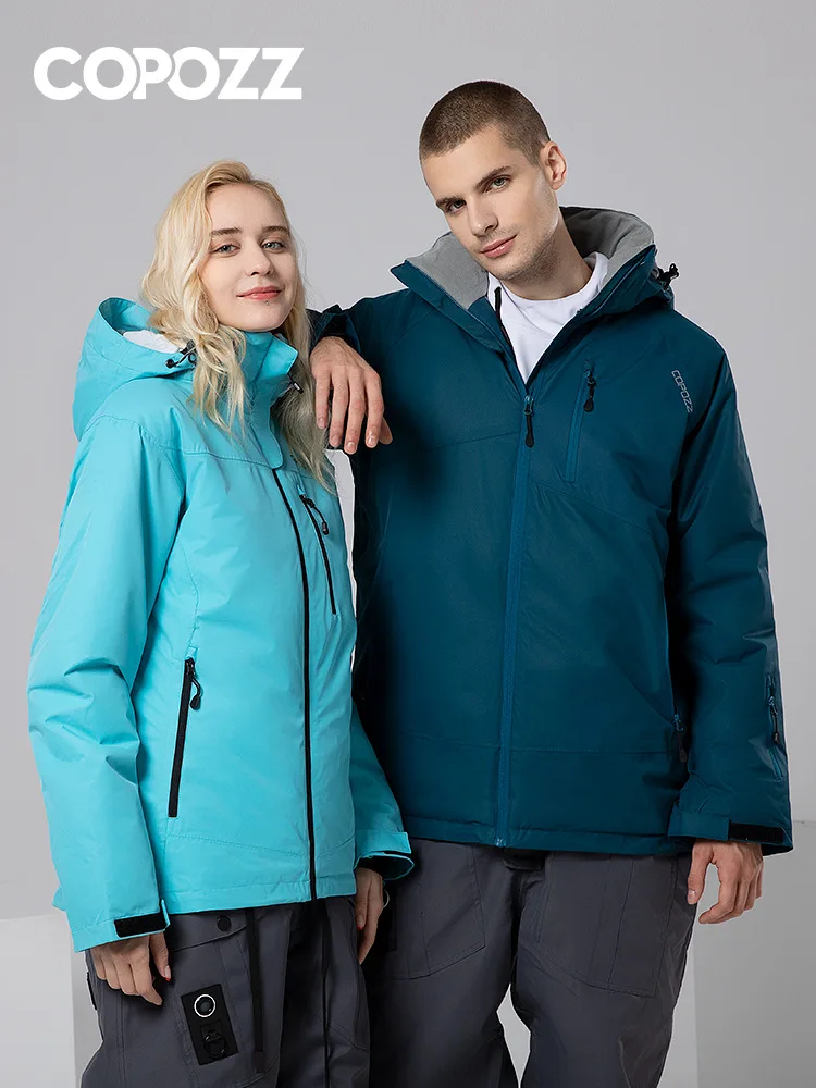 스노우보드 재킷 Ski Suit For Women And Men Thickened Warm Windproof Ski Suit Pants Waterproof Snowboard Double Top Jacket