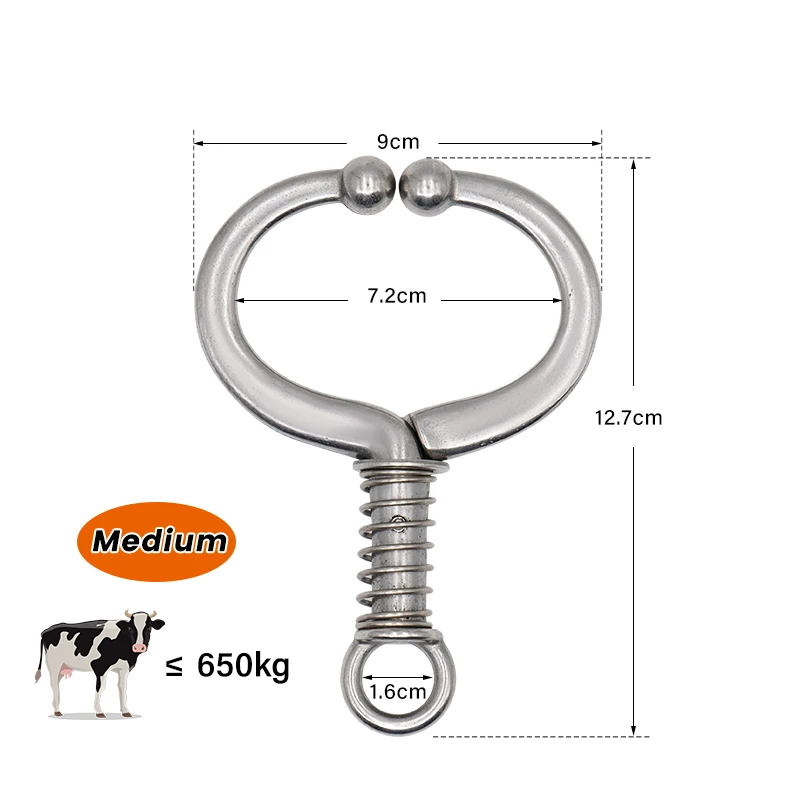 Stainless Steel Automatic Cow Spring Nose Pliers Cattle Nose Plier Clamp Traction Cattle Rings Livestock Farm Animals Tools