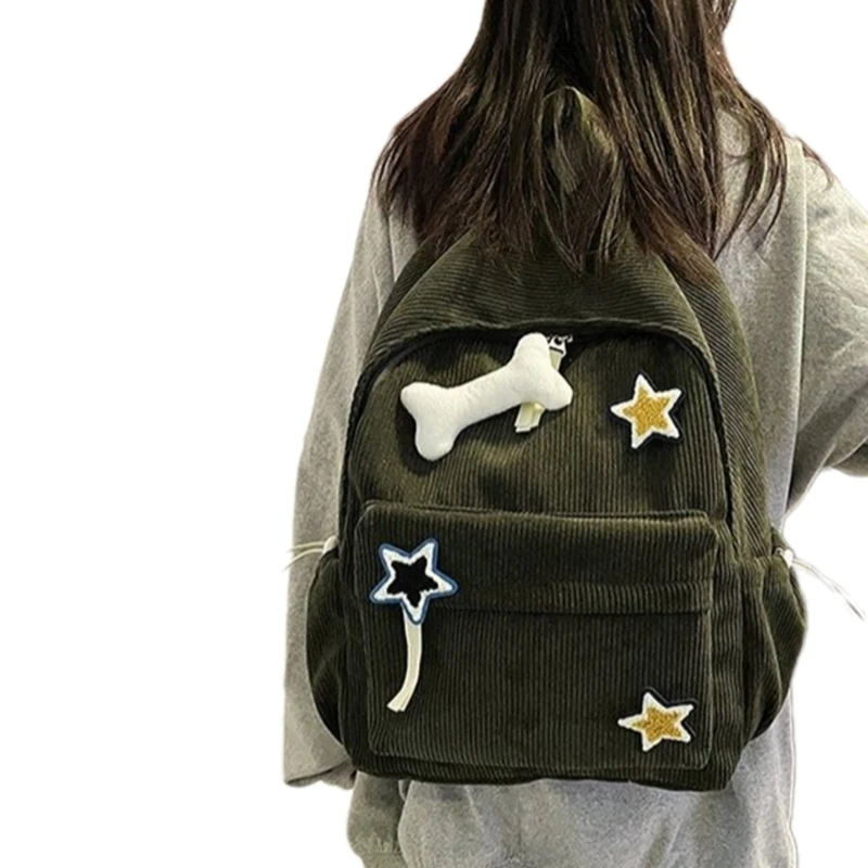 Durable Backpack Y2K Fashion Backpack Stylish Backpack Star Pattern Bag Durable
