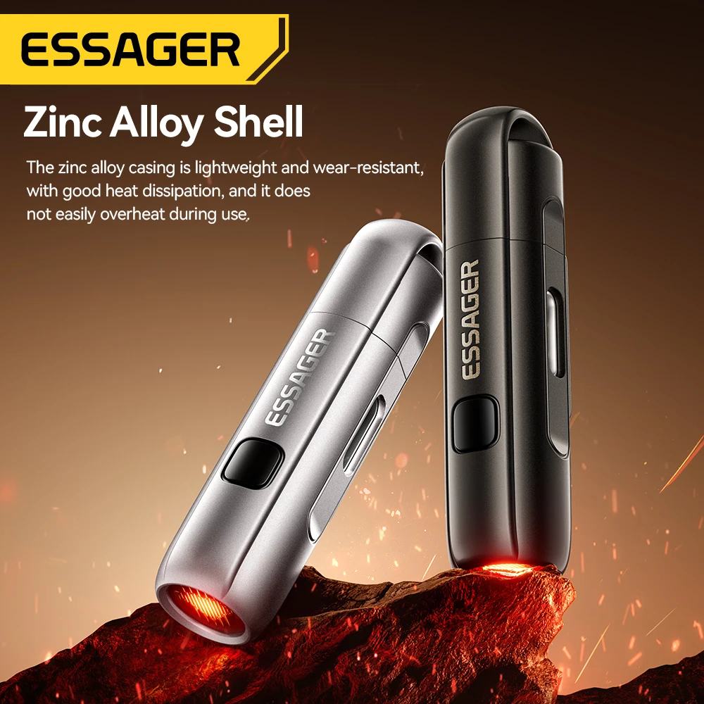 Essager 2-in-1 Type-C 휴대용 미니 시가 라이터 및 공기 송풍기 캠핑 및 비상용 야외 안전 USB-C 어댑터