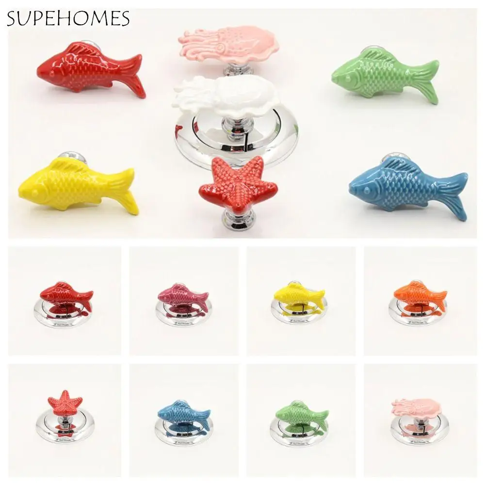 

Nail Protector Toilet Press Colorful Self-Adhesive Water Press Flush Button Starfish Ceramics Toilet Button Auxiliary Device