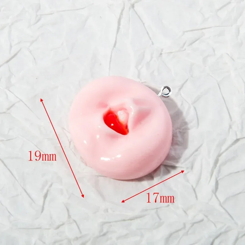 10개/세트 귀여운 빨간 입술 모양 플랫 레진 참 장식품, 쥬얼리 제작 액세서리 DIY 귀걸이 목걸이 키체인 장