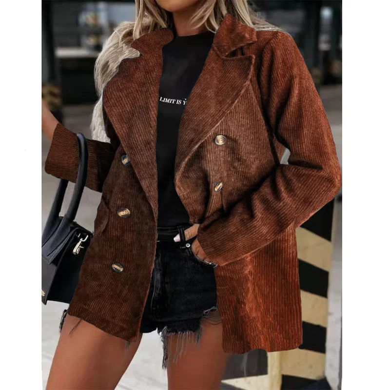 Sexy V-neck Small Suit Jacket Autumn and Winter Female Solid Color Long-sleeved Jacket Elegant Office Blazer Ladies Party Jacket