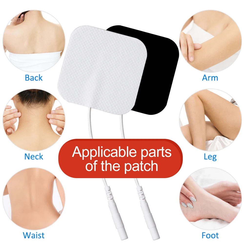 Tens Electrode Pads 50/100 Pcs 5x5cm Reusable Self Adhesive Massage Patch Nerve Muscle Stimulator Digital Physiotherapy Massager
