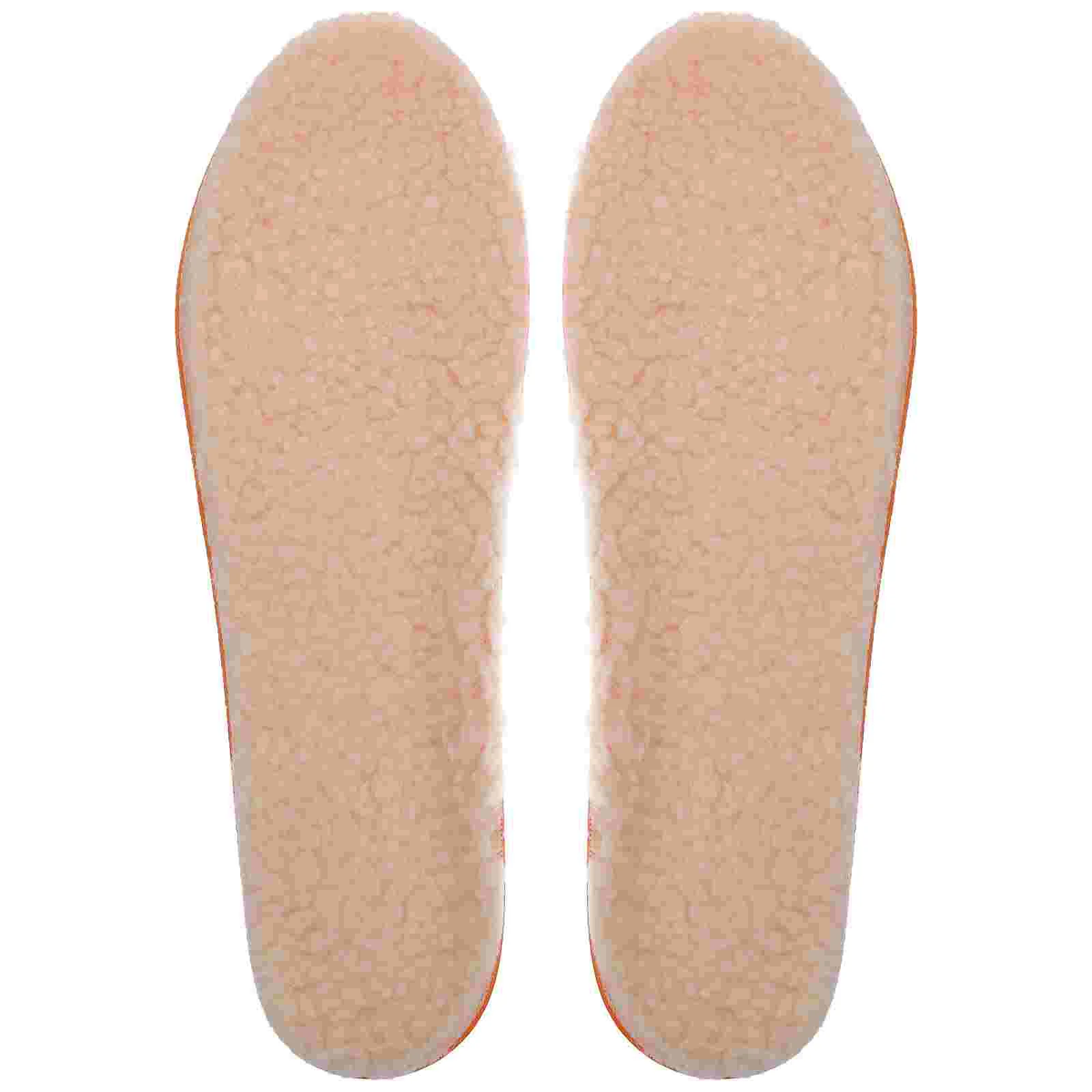 

1 Pair of Imitation Lambs Wool Insoles Shock-absorbing Shoe Cushions Massaging Shoe Pads for Women Men Size 40-42 Beige