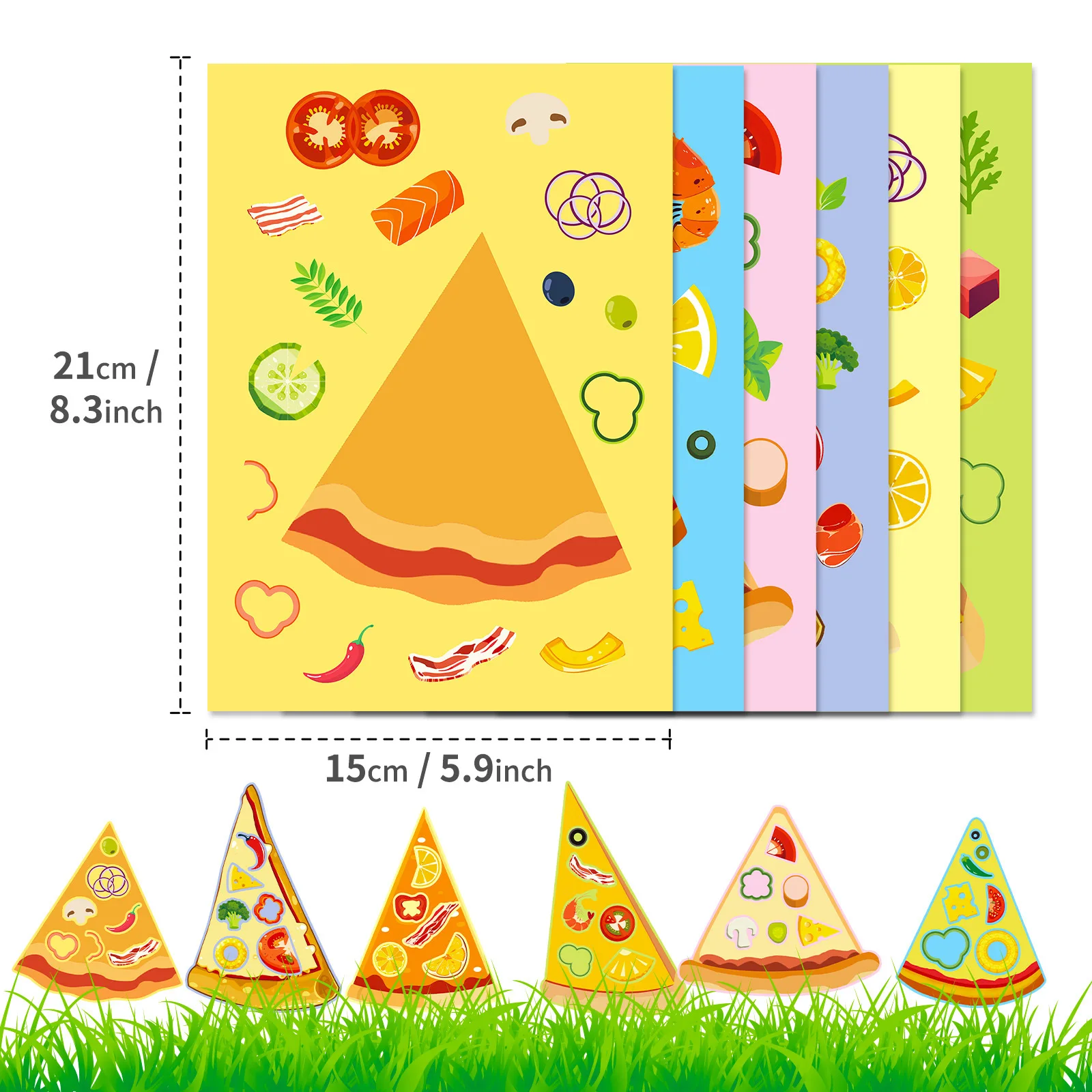 DIY Pizza Face Puzzle Stickers - 6 Sheets of Fun Educational Games