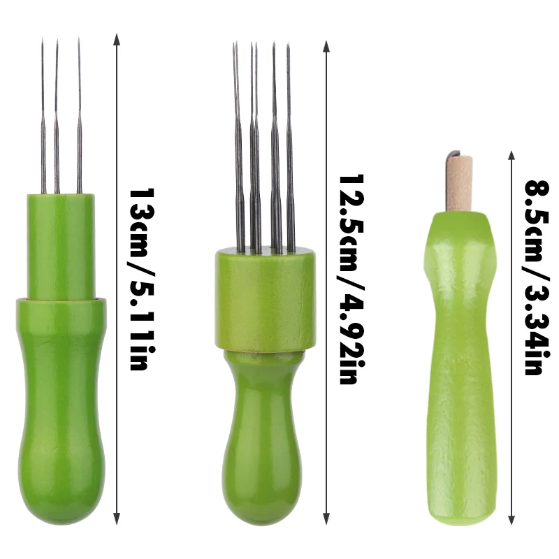 needle felt kit wool felting kit wool felting needles Colorful Wooden Handle Needle Felting Tools Set Wool Felting Tools Kit DIY Craft Needlework Poke Supplies