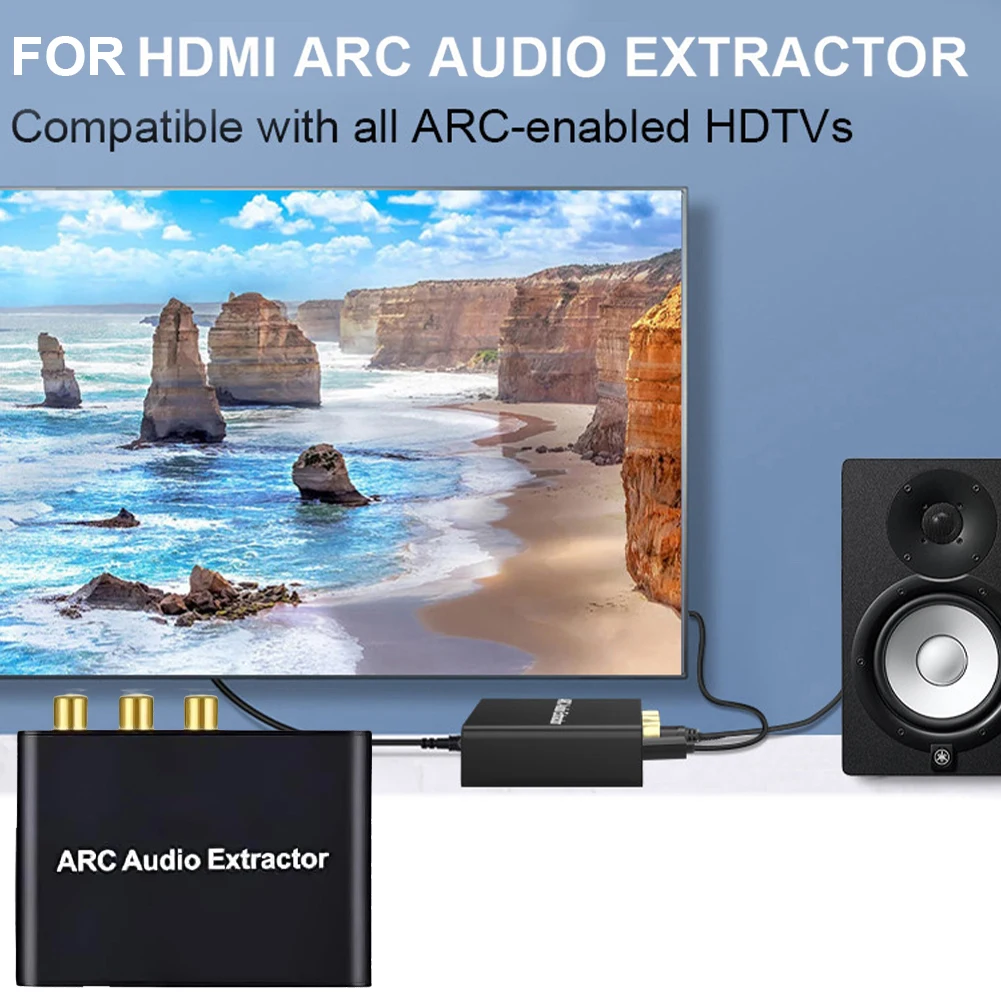 HDMI-Compatible ARC Audio Extractor ARC To SPDIF Coaxial L/R Stereo 3.5mm Jack HDMI-Compatible ARC Adapter Audio Adapter
