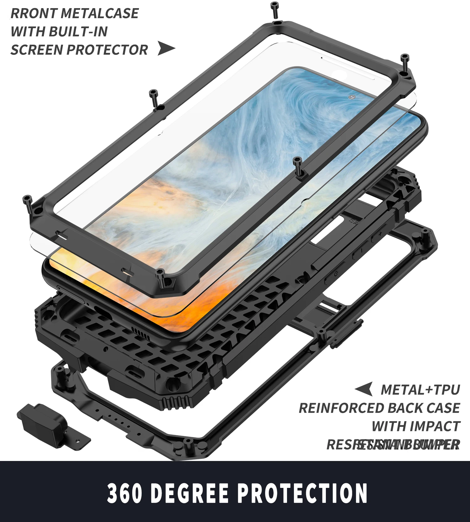 

Hot 360Full Metal Protect Tank Case For Samsung Galaxy S21 FE S21FE 5G Armor Heavy Duty Shockproof Silicone Funda Cover