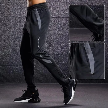 Pantalons de Sport pour hommes pantalons de course avec poches zippées entraînement de Football pantalons de Sport de Jogging Fitness Leggings de Football pantalons de survêtement 1