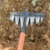 Gardening Hoe Weeding Rake Steel Farm Tool Metal Heavy Duty Tine Rake Dethatching Weeding Acreage Rake 4/5/6/7 Tines 5