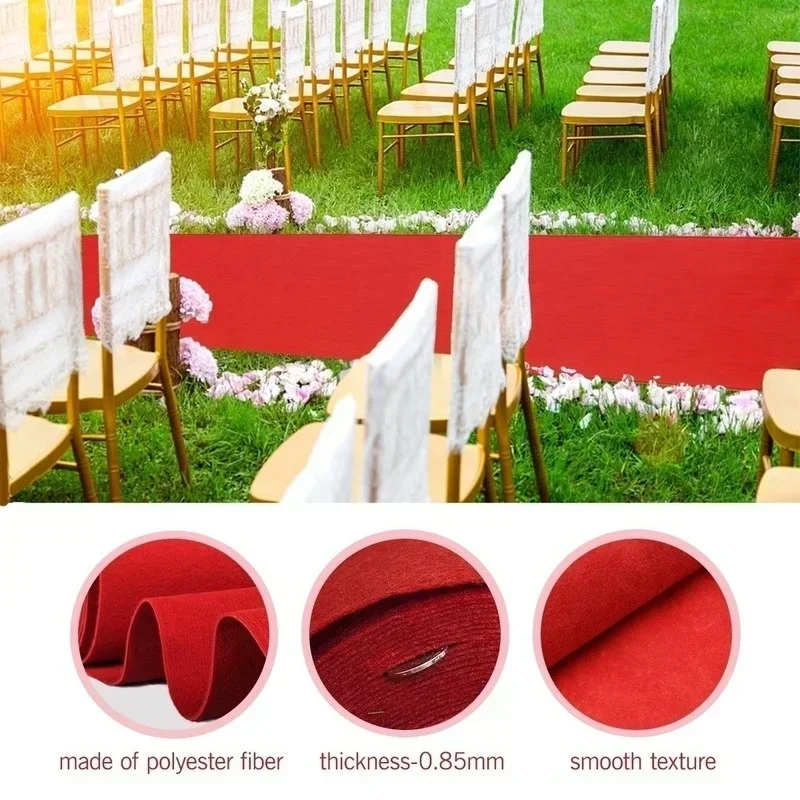 Red Wedding Carpet Aisle Runner 5M/10M Indoor Outdoor Decoration Carpet Event Party Home Textiles Rug 1M Width