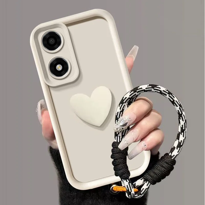Love Heart Hand Strap Full Package Phone Cover Case