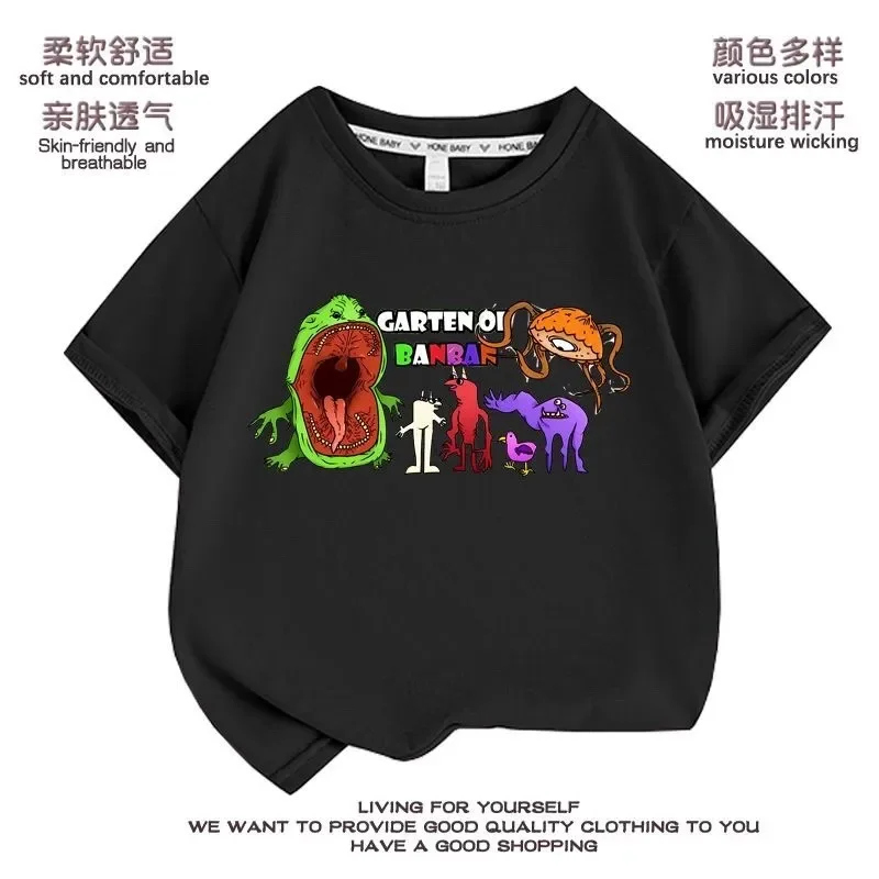 

Garten of Banban Children's Short-sleeved T-shirt Game Peripheral Girls' Tops Half-sleeved Summer Popular Boys' Clothing