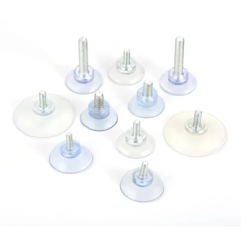 5 PCS M8 Adjustable PVC Suction Cups - 3.7cm Screw Length For Furniture Feet Protection
