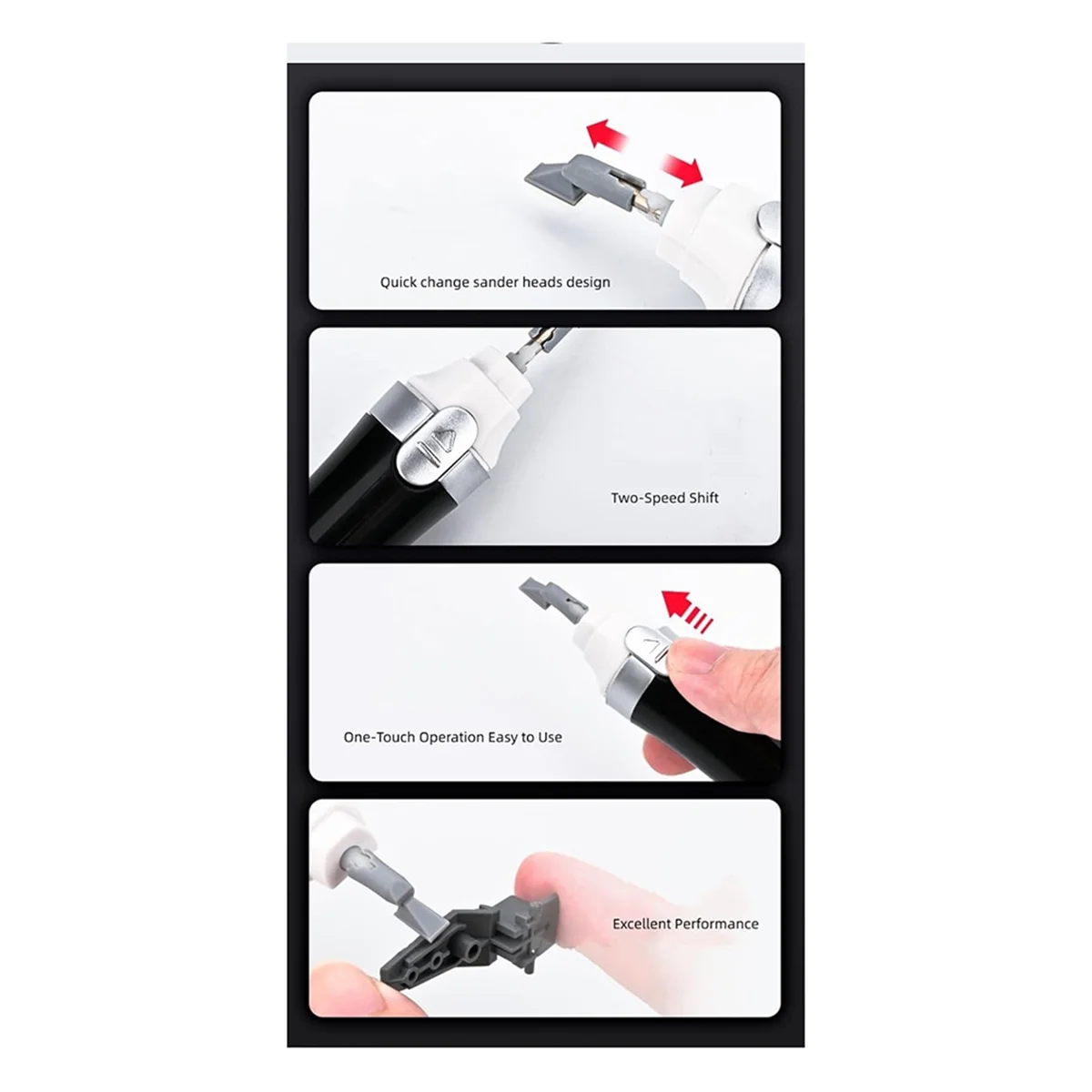 Electric Reciprocating Sander, with 8pcs Sanding Head for Hobbies,Art,Miniature,Figure Polishing,Sanding 5