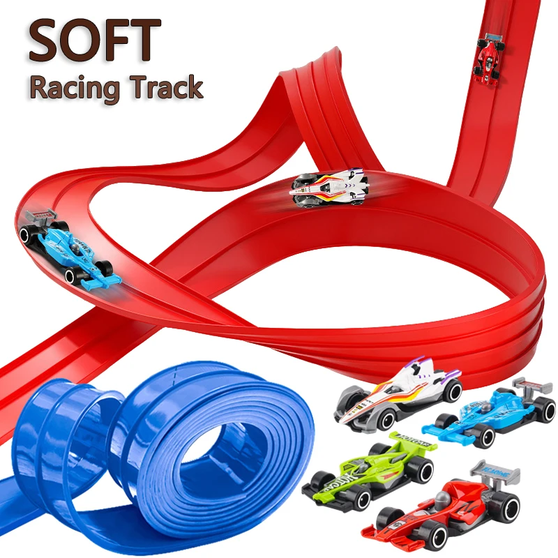 Flexible PVC Double Track Racing Car Ramp for Kids