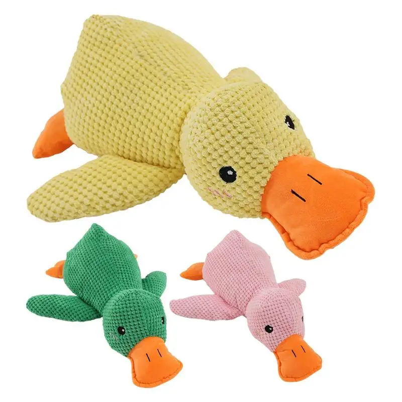 

Cute Plush Duck Dogs Squeak Toys Funny Pet Play Interactive Chew Toy for Small Medium Dog Pets Supplies Accessories