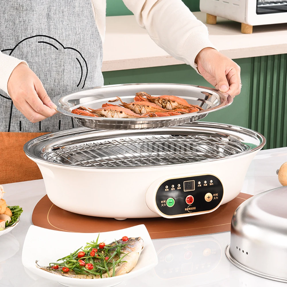 Stainless Steel Steamed Fish Pot Household Large Capacity Electric Steamer Double Layer Intelligent Steamer 3