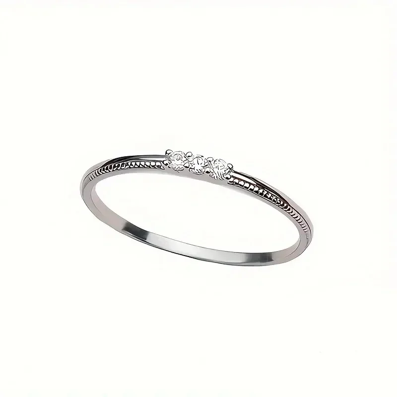 Huitan Minimalistische kleine CZ-Fingerringe für Damen, Metall, silberfarben/goldfarben, modische, vielseitige Ringe, Alltagsschmuck – Detail 1