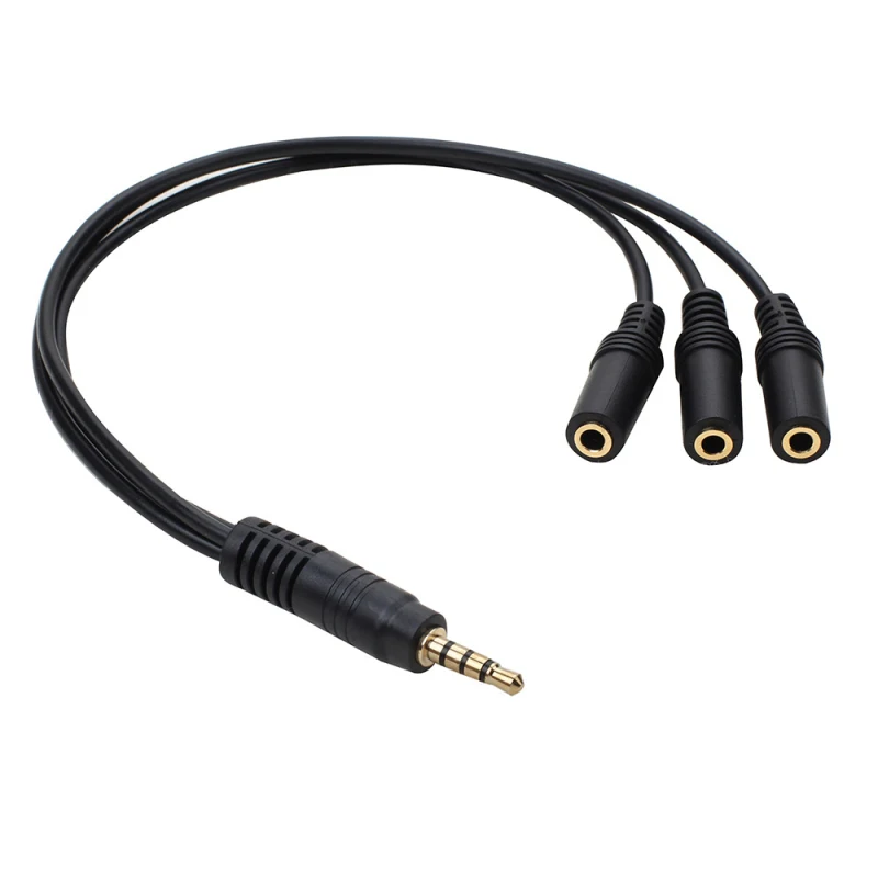 

3.5mm 3 Way Port Aux Multi Headphone Earphone Audio Splitter Adapter 3.5mm Jack HUB Spliter Cable Extender 1 Male to 3 Female