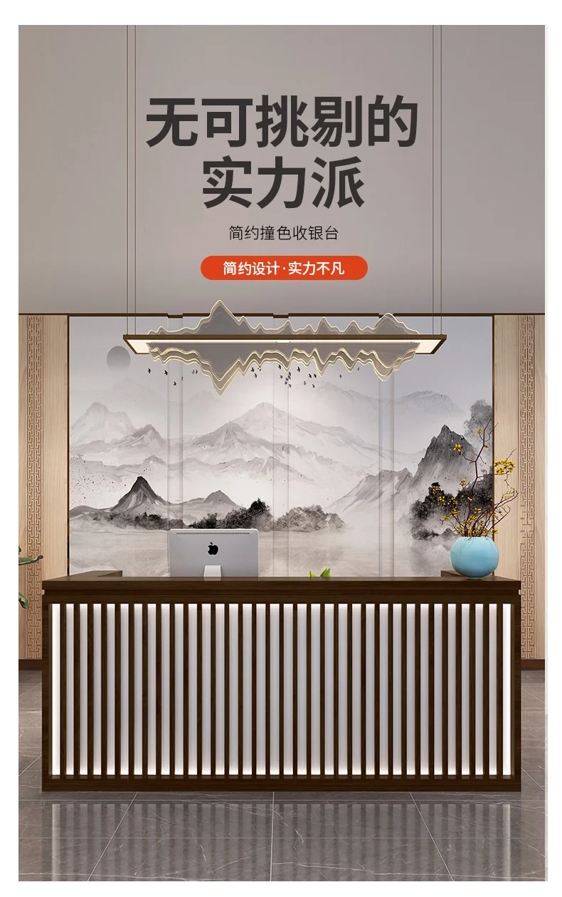 Description Picture 4 of itemBeauty Front Reception Desks Cashier Counter Lectern Luxury Reception Desks Store Modern mesa escritorio Office Furniture WJ20XP