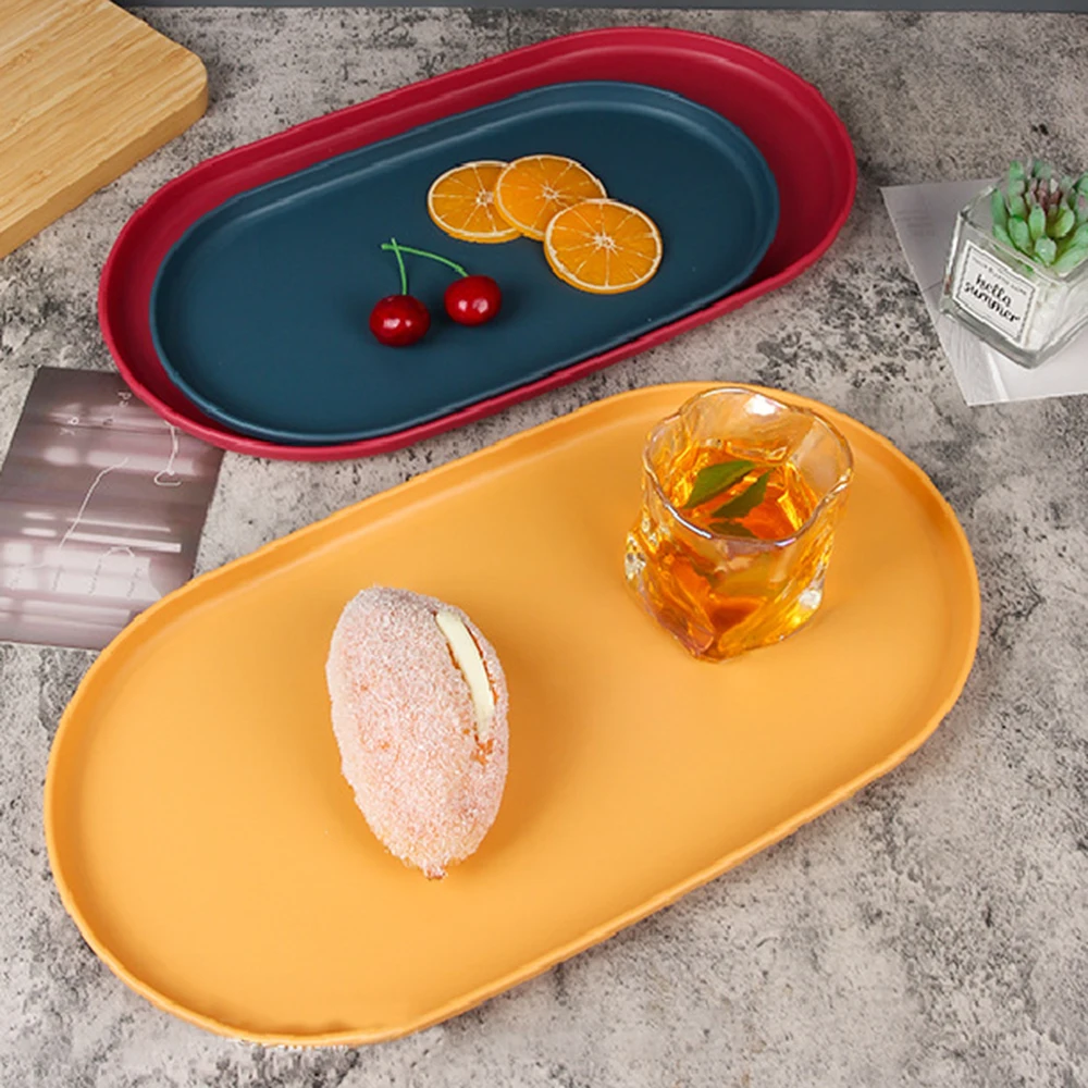 Dining Dish Dinner Plate Breakfast Bread Tray Nordic Ins Style Plastic Western Food Afternoon Tea Dim Sum Fruit Household Kitchen Plate