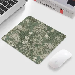 Green Flower Grass Aesthetic Gaming Mouse Pad - Anti - Slip Art Cartoon Design - 26x21 cm