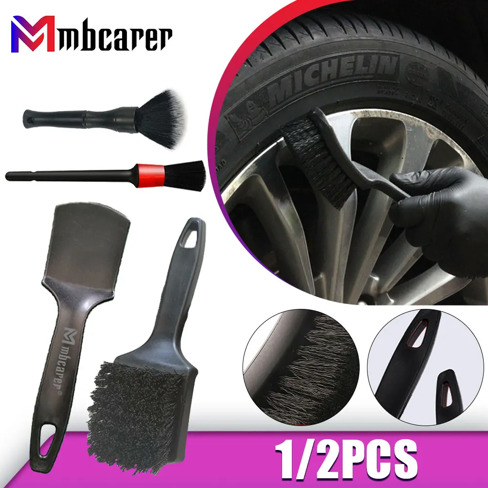 12PcsCarTireRimBrushDurableCarWheelCleaningBrushDetailing
