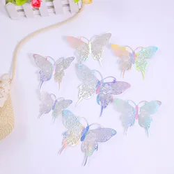 Butterfly Cake Toppers - Assorted Colors for Celebrations and DIY Decor (Silver P)