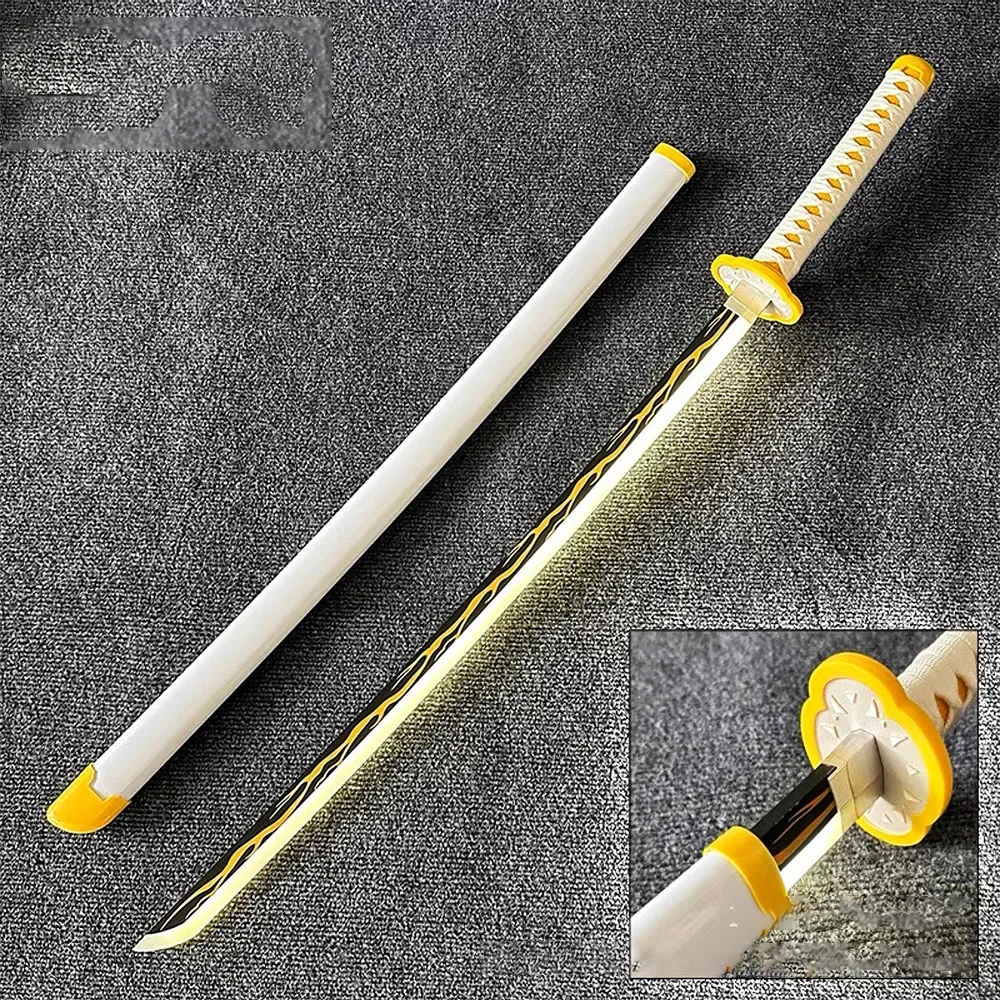 

104cm Light Swords Demon Slayer Nichirin Cos Rengoku Kyoujurou Weapon Acrylic Lights Katana Anime Peripherals Cospaly Safe Toys