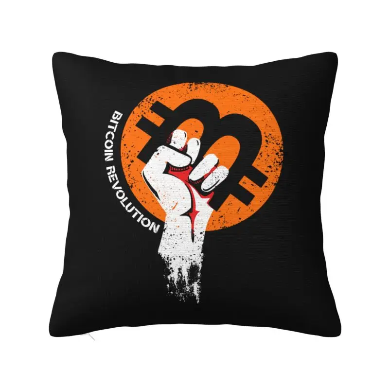 

Luxury Power Bitcoin Cushion Cover Velvet Cryptocurrency Btc Blockchain Geek Throw Pillow Case for Sofa Square Pillowcase