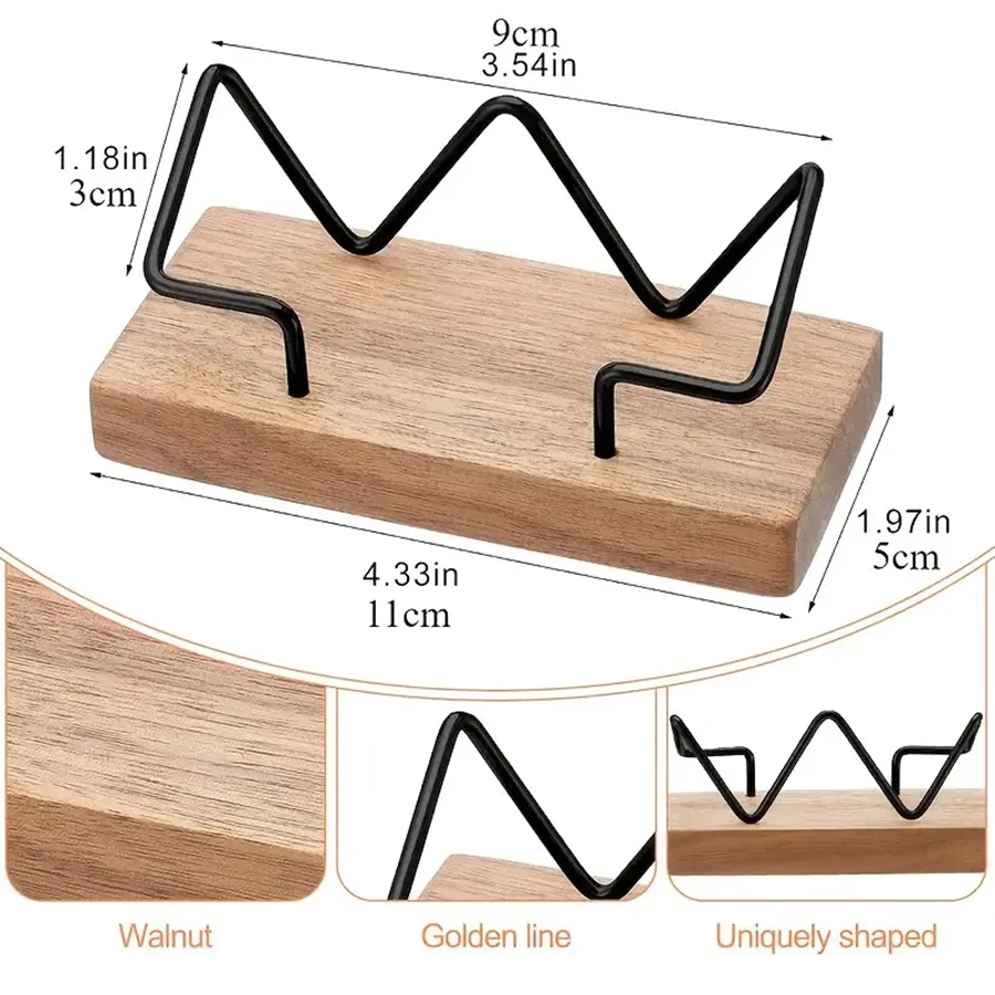 Deluxe Desk Organizer | Eco-Friendly Business Card Display, Durable Wood & Metal Construction