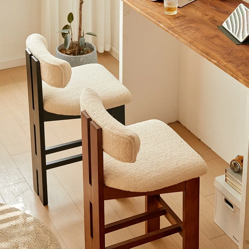 Home Bar Chair Kitchen Counter Stools High Elegant Bar Chair Nordic Style Dining Wooden Modern Luxury Tabouret De Furniture