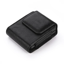 Leather Belt Clip Case Men Waist Bag & Holster Pouch for Galaxy Z Flip 5 (Black)