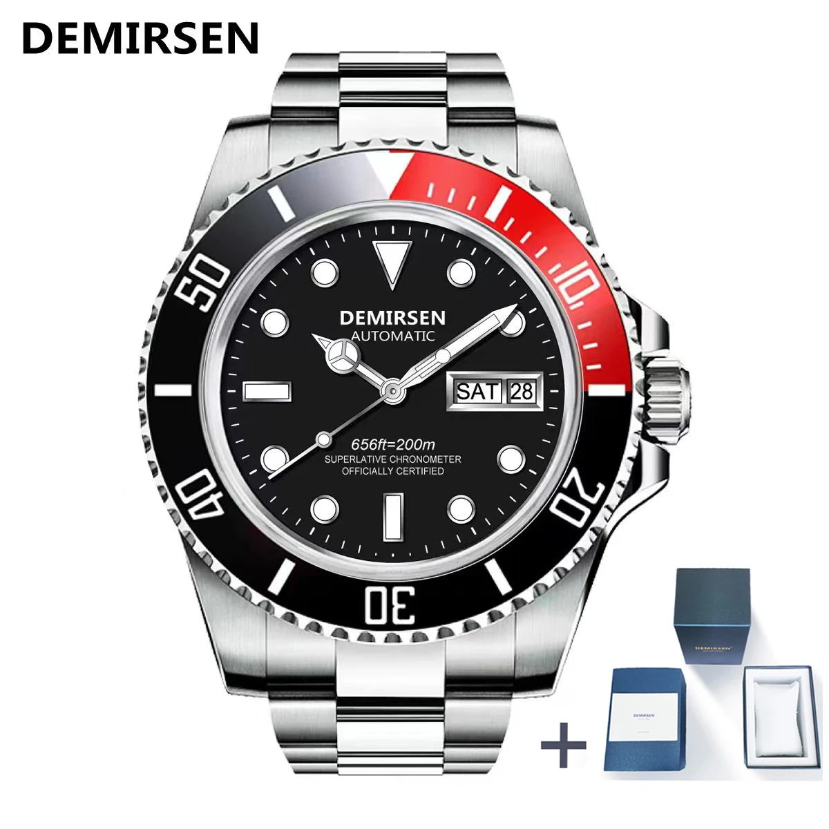 Sapphire Aço Inoxidável Luminoso Impermeável 200m diver