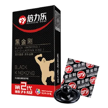 10/12PCs Condom Sex Toys for Men Black Man Penis Sleeve Ejaculation Delay Lasting Erotic Adult Long Lasting Golden Body Condoms 1